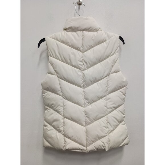 Cole Haan Signature Womens Puffer Vest Size Small Ivory Quilted Outdoor Full Zip - Picture 7 of 8